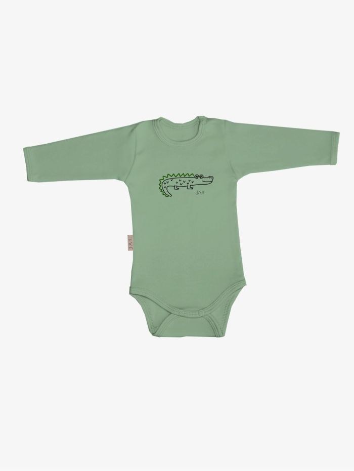 Baby-Body langarm einfarbig KROKODIL