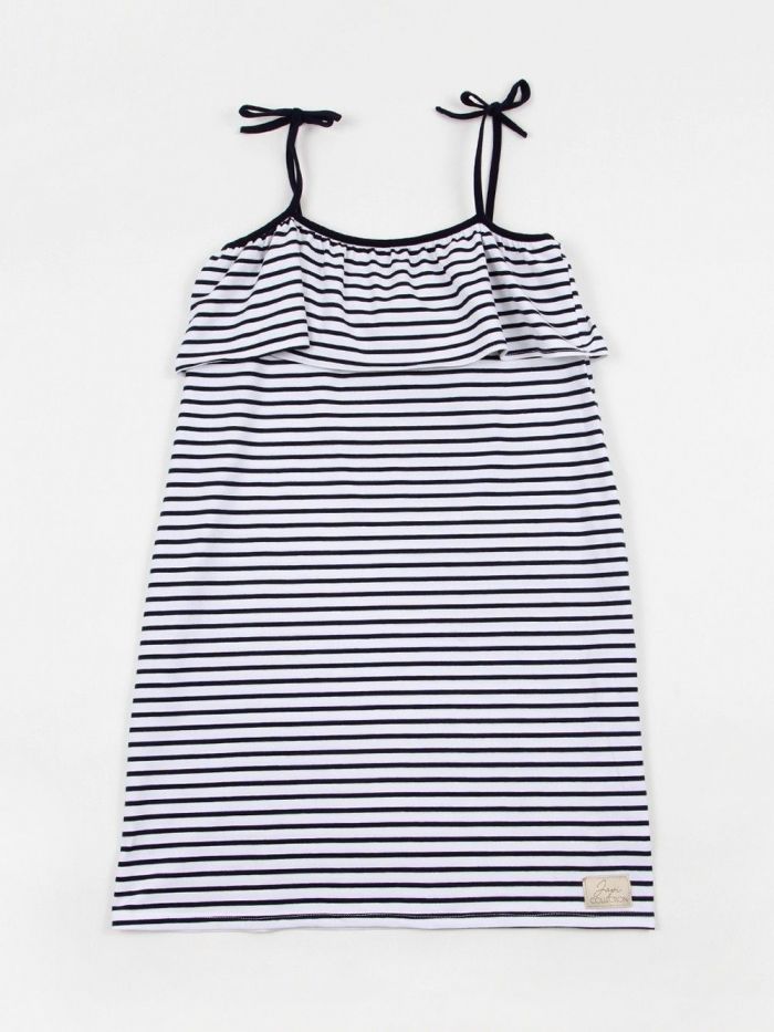 Damen-Kleider mit Trägern Falbel MARINE
