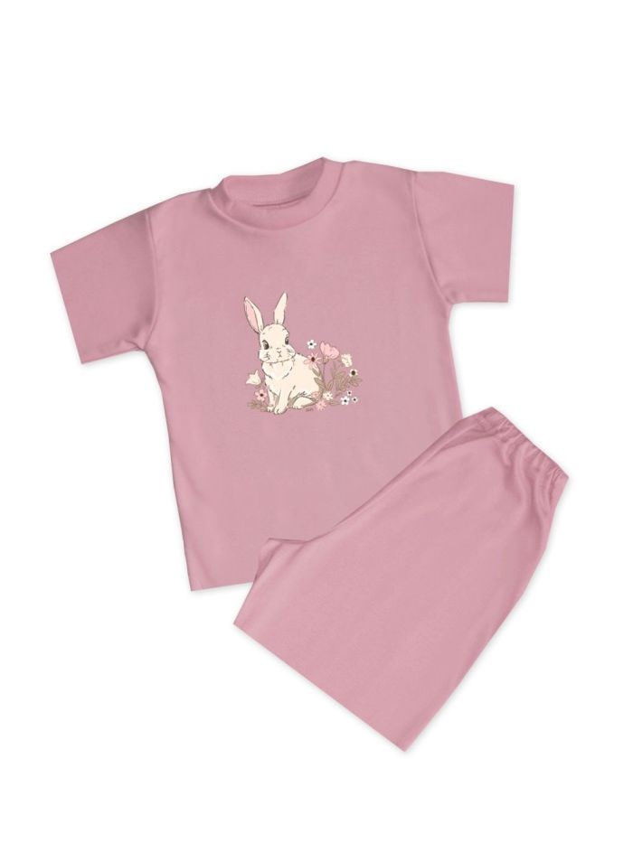 Mädchenpyjama SWEET BUNNY kurzen Ärmeln